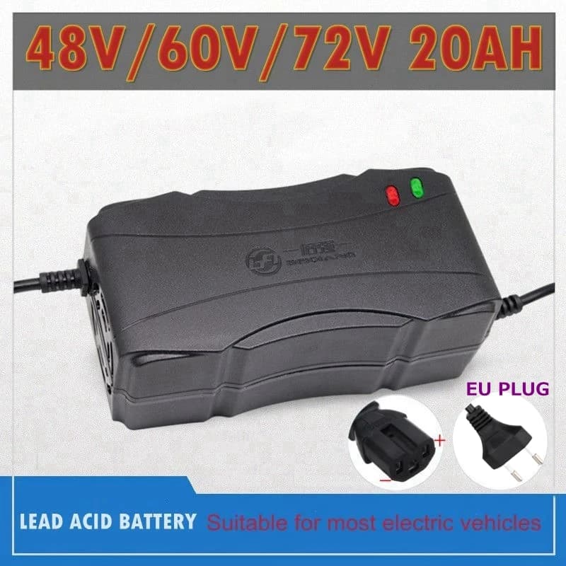 48V/60V/72V 2.8A Intelligent Lead Charger EU Plug AC 220V For AGM VRLA Gel Dry and Wet Accumulator 20AH 14AH 12AH