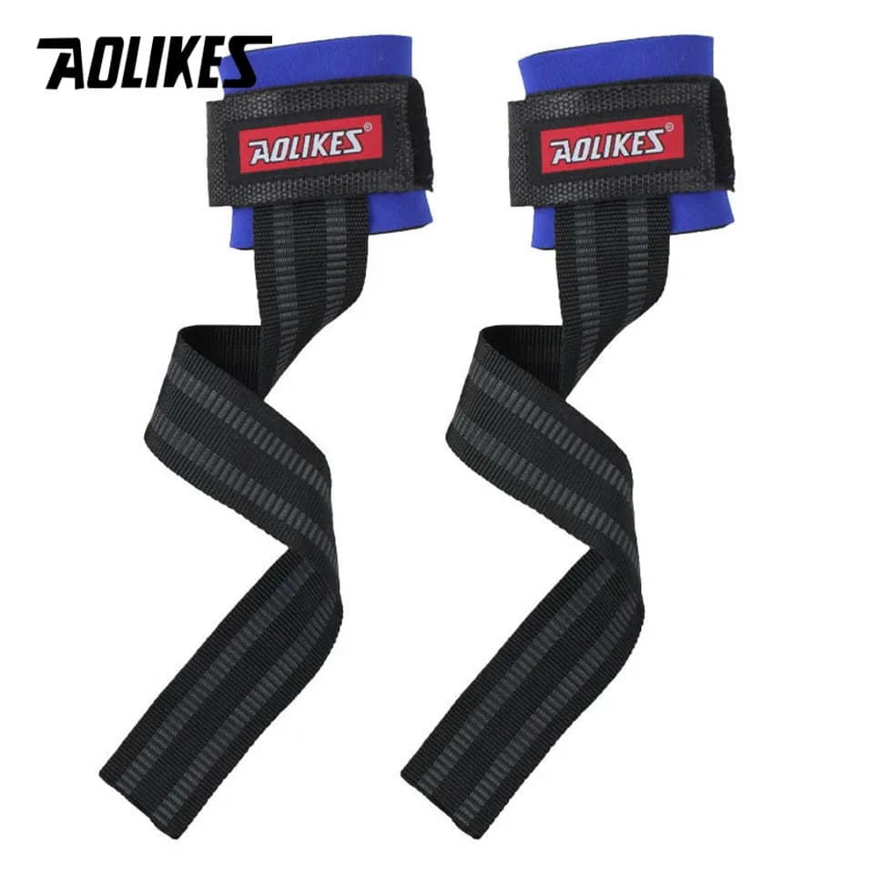 AOLIKES 2 Pz/Lot Gym Sports Inch Fitness Manubri Training Support Belts for Wrist Wrap with Hand Feeding Handle Horizontal Bar