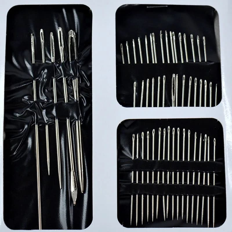 55 pz/set in acciaio inox aghi per cucire Set mano punti strumenti per la casa diverse dimensioni accessori per cucire fai da te artigianato fornitura