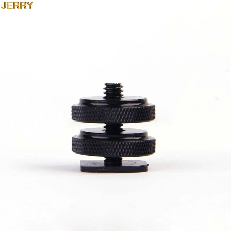 Vendita calda Pro 1/4 "vite di montaggio per treppiede a doppio dado accessorio per Studio fotografico adattatore per slitta da nero a Flash