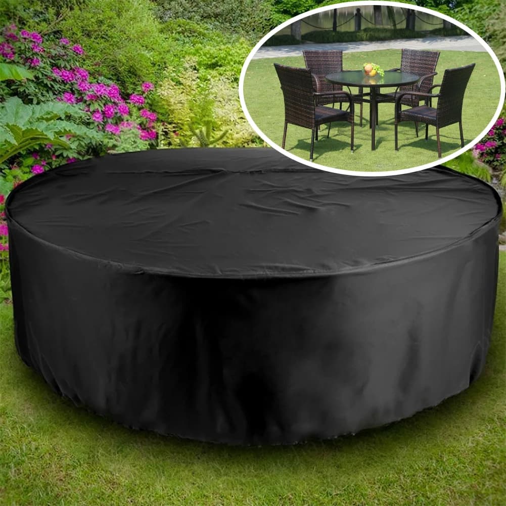 15 dimensioni Copertura per mobili da giardino per esterni Set di sedie da tavolo rotonde Divano in vimini Oxford impermeabile Proteggi coperture per polvere da pioggia e neve nel patio