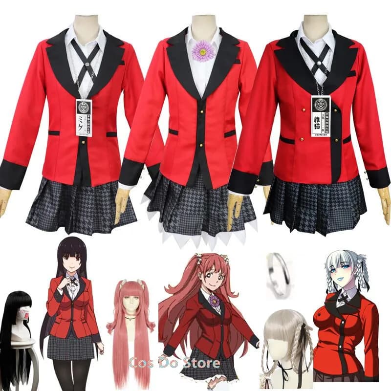 Anime Kakegurui Yumeko Costumes Kirari Momobami Uniform Cosplay Japanese School Women Uniforms Suits