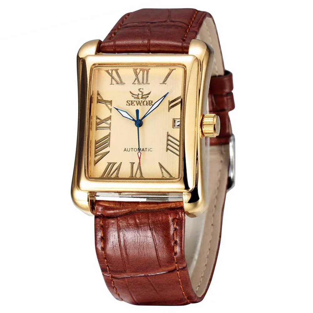 SEWOR luxury men's watches of the best brands automatic gold rectangle mechanical watches for men classic men's relogio masculine watches