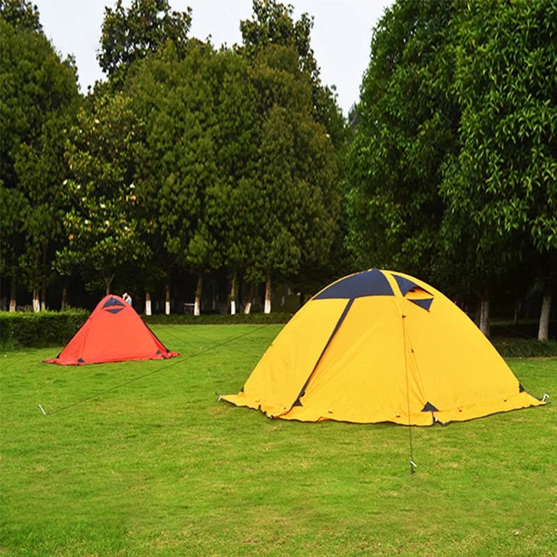 Tenda da campeggio esterna Gonna da neve Tenda da montagna doppia in alluminio a doppio strato quattro stagioni Traspirante antivento e antipioggia