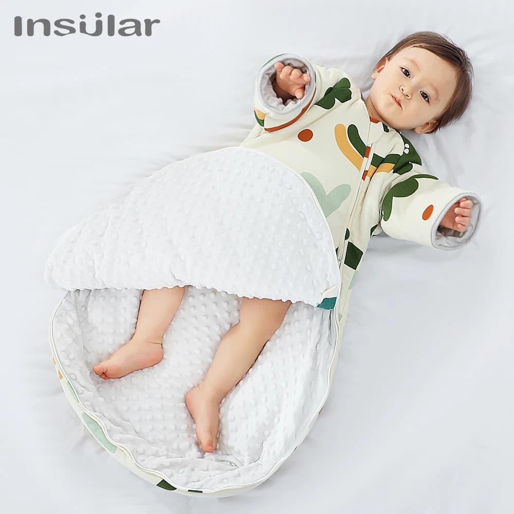 Sacco a pelo per bambini Busta Passeggino Swaddle Coprigambe Inverno caldo Sacchi a pelo per bambini con cerniera Manica staccabile Coperta indossabile