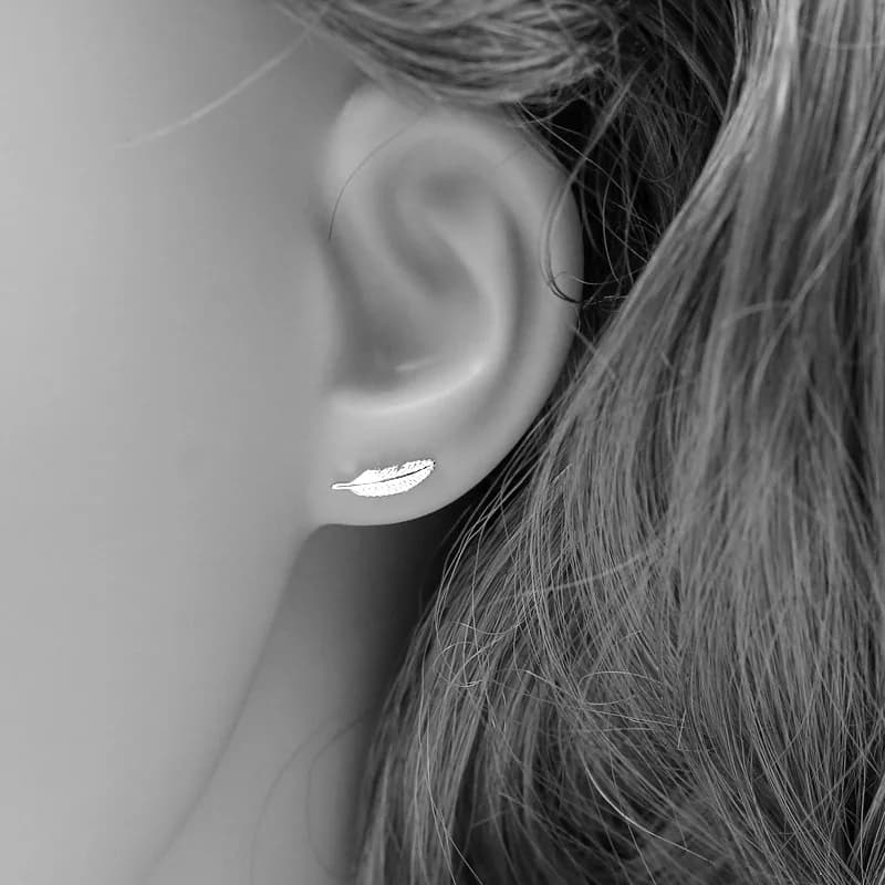 REETI 925 sterling silver Feather Stud Earrings for Women Elegant Wedding Jewelry pendientes mujer moda 2019 Brincos