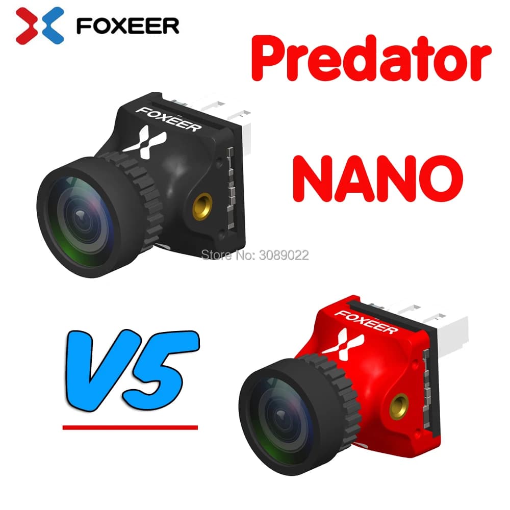 Foxeer Predator Nano V5 FPV Camera Super WDR OSD 4ms Latency switchable PAL/NTSC For 2 Inch indoor FPV Racing drone Tiny whoop