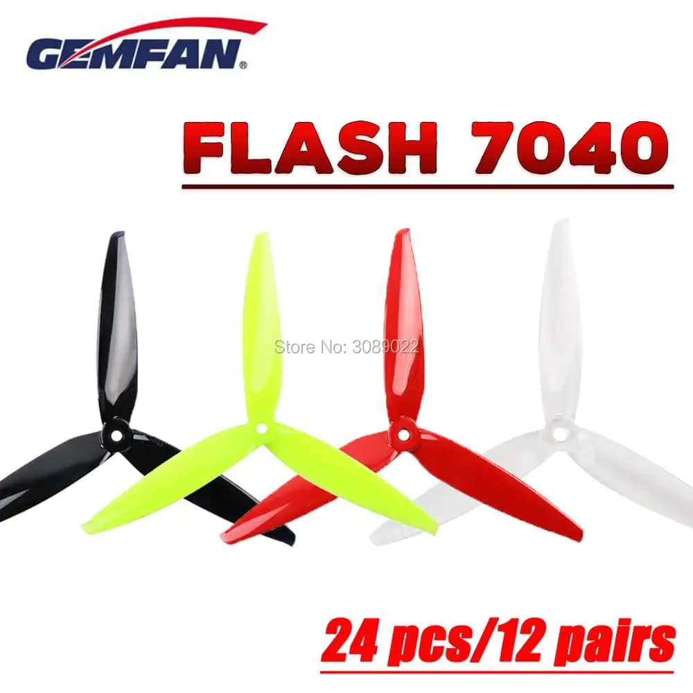 24 PCS/12 Pairs Gemfan Flash 7040 7 Inch 3-Blade PC CW CCW Propeller for RC Models Multicopter Frame Spare Part Accessor