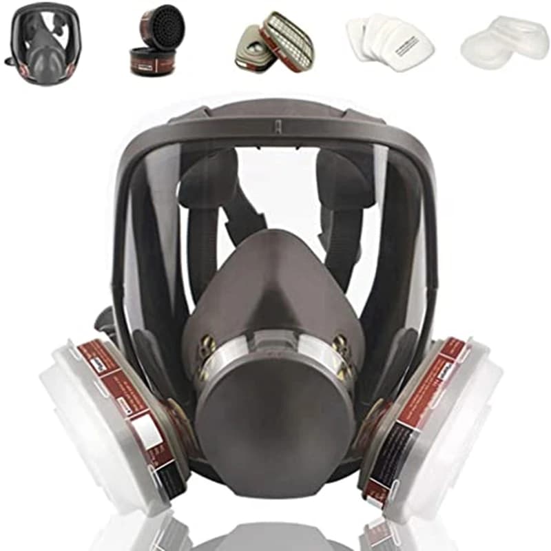 Maschera integrale 27 in 1, riutilizzabile, ampio campo visivo, ampiamente utilizzata nella verniciatura e alla saldatura del respiratore 6800 per la lavorazione del legno