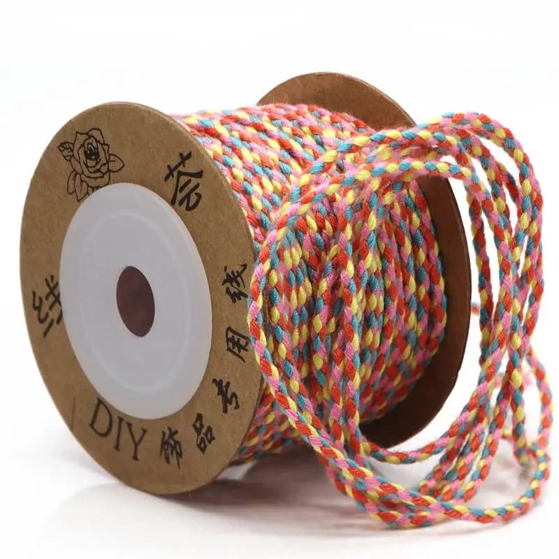 Spessore colorato intrecciato filato di cotone braccialetto fai da te cavo inelasticity linea peso 42G 20 metri un rotolo B