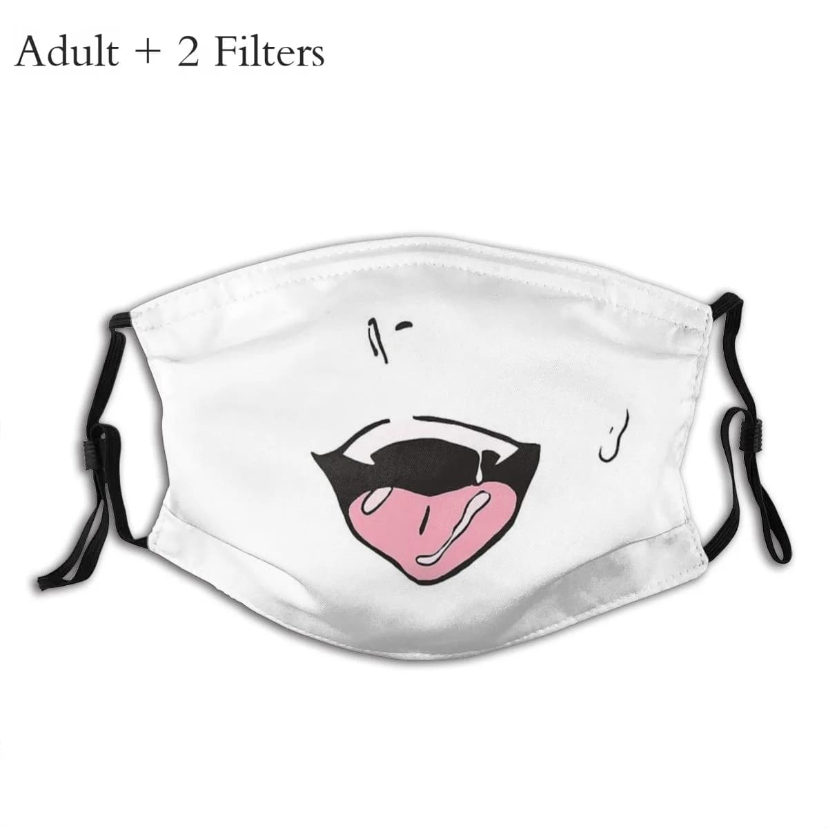 Ahegao Maschera copri bocca unisex antipolvere Hentai Anime Manga con filtri Protezione respiratore per uomo donna