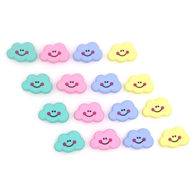Kovict 5 pz Cartoni Animati Nuvole Perline di Silicone Rotonde Perline Per Bambini FAI DA TE Ciuccio Pinze Roditore Prodotti Per Bambini Perline Per La Produzione di Gioielli