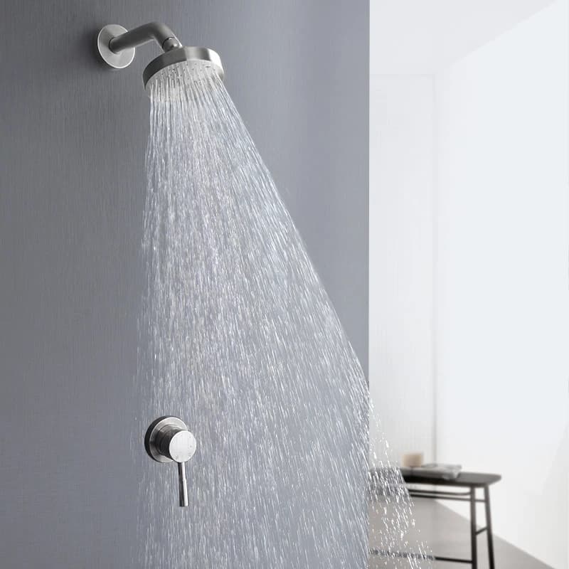 Stainless Steel Disposable Shower Faucet Set Rain Shower Mixer in Brushed Nickel Mixer Single Command Bath Shower Mixer