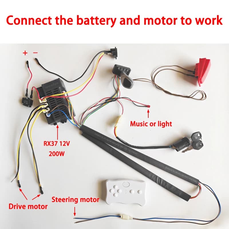 12V 24V Ad Alta Potenza FAI DA TE Auto-Fatto Modificato Per Bambini Elettrico Da Giro sull'interruttore Auto Ricevitore di Controllo Remoto Fili Cablaggio Set Kit