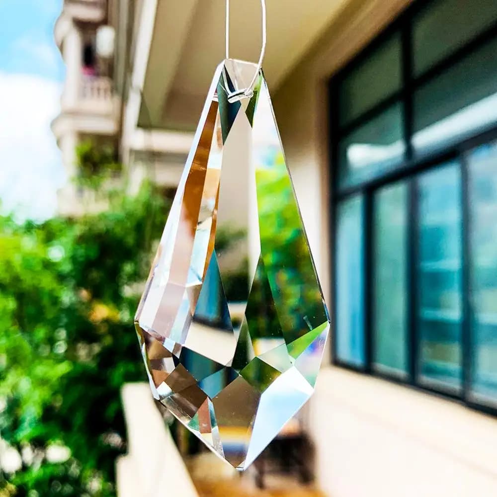 75MM brillante cristallo sfaccettato prisma Suncatcher parti del lampadario lampada di ricambio ciondolo freccia in vetro lancia Art Hanging Decor