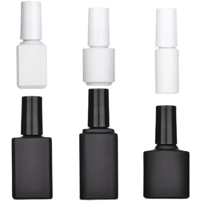 Wholesale 3/5/7/10ML Empty Nail Gel Bottles Black/white Nail Polish Bottles Glass Nail Gule Bottles Simple Nail Oil Bottles