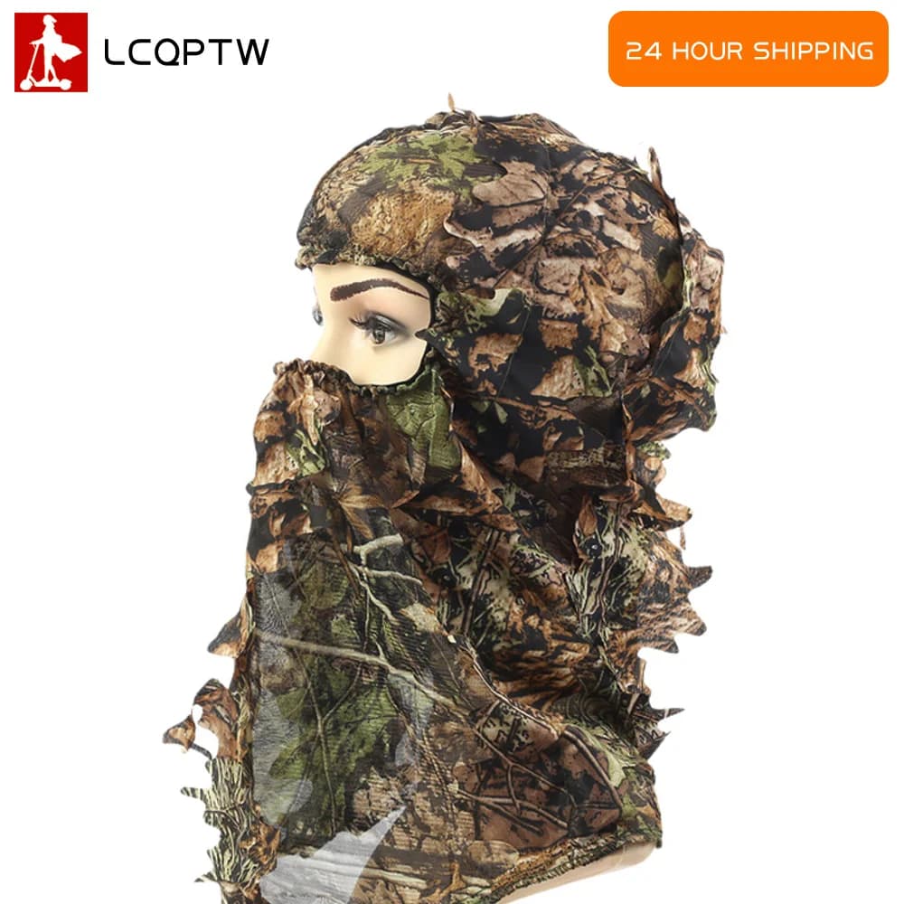 Nuovo vestito Ghillie Ghillie Camouflage cappello a foglia 3D maschera integrale copricapo turchia Camo Hunter accessori per la caccia