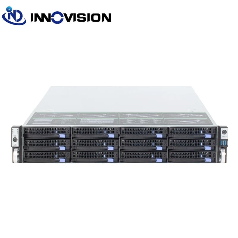 Custodia per server hotplug ottimizzata 2u 12 alloggiamenti L=650mm chassis hotplug di archiviazione enorme con backplane per cloud/NVR/NAS/IPFS