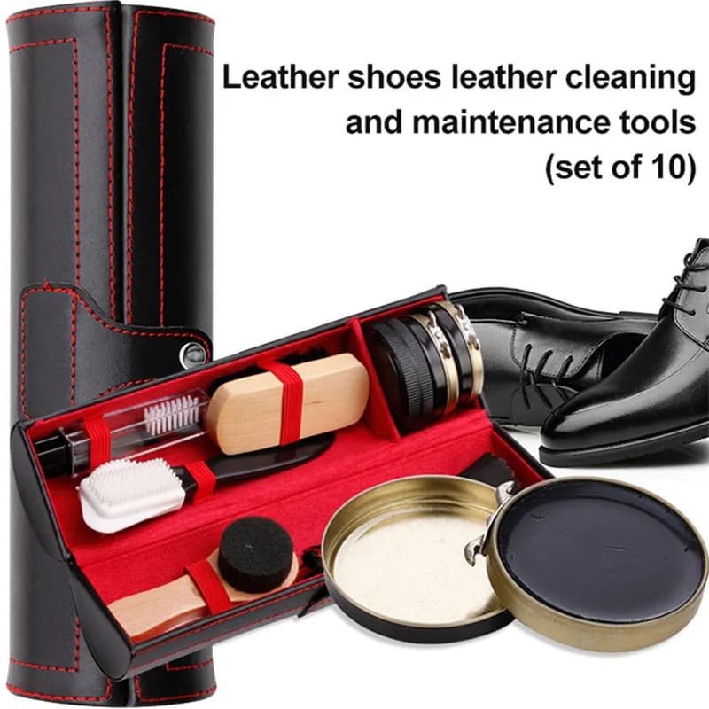 1 set di scarpe in pelle set di lucidatura kit di pulizia spazzole mantenere strumenti puliti lucidi per scarpe in pelle kit per la cura portatile per stivali scarpe da ginnastica