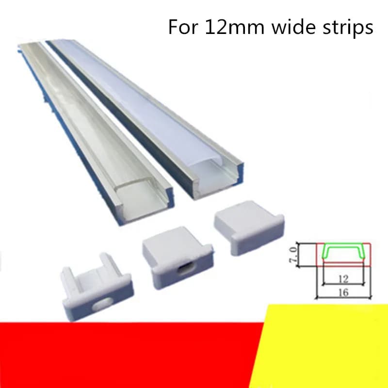 10-100 sets of built-in LED strip aluminum groove 1 m long line decorative aluminum alloy slot suitable for 12 mm light strips