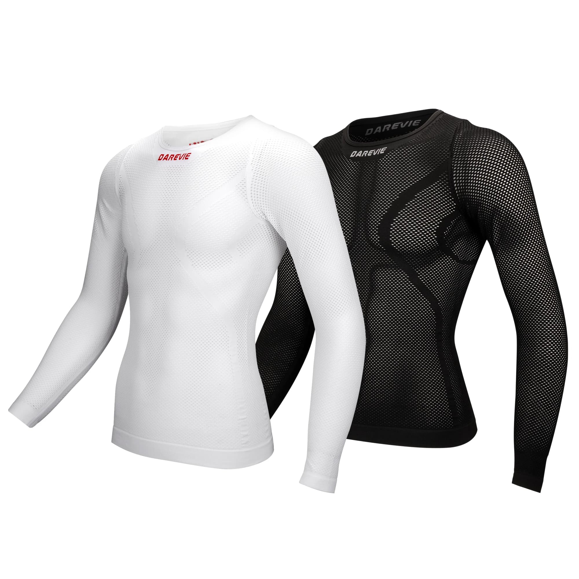 DAREVIE Cycling Jersey Compress Cycling Base Layer Full Sleeve Underwear Cycling Breathable Fishnet Shirt Seamless Bike Vest