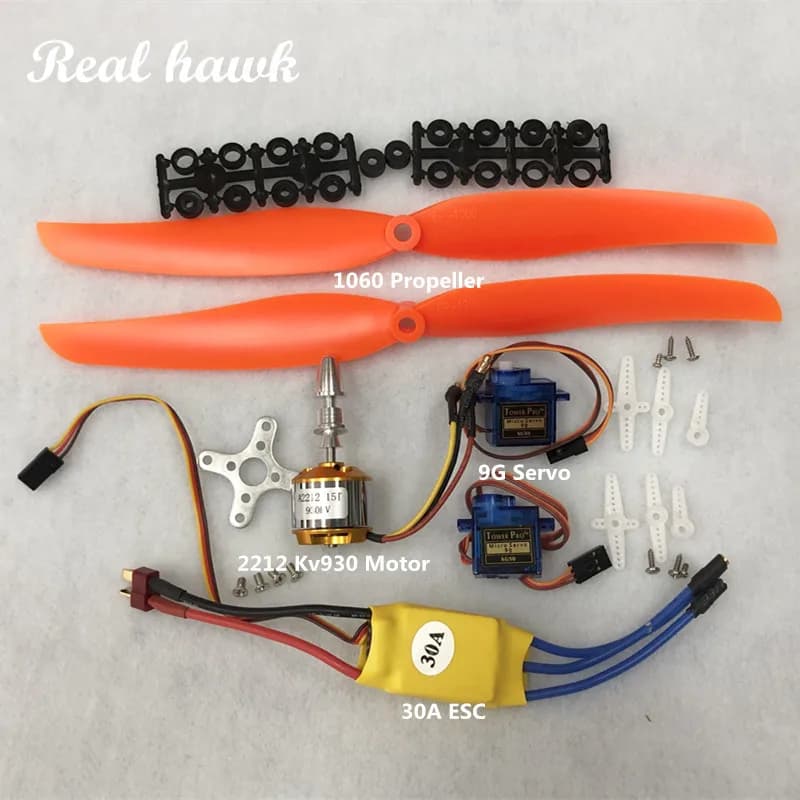 A2212 2212 930KV Motore Brushless 30A ESC Motor Mount 1060 Elica SG90 9G Micro Servo per RC Ala Fissa aereo Elicottero