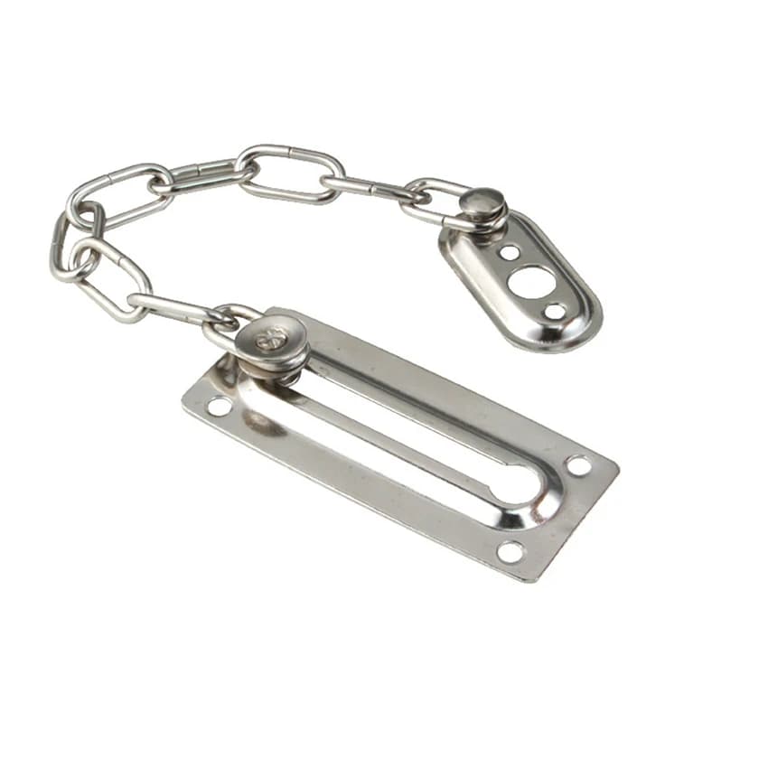 Serratura a catena della porta, protezione della catena di sicurezza in ferro metallico con catena antifurto, protezione del fermo di sicurezza della porta con viti per la casa
