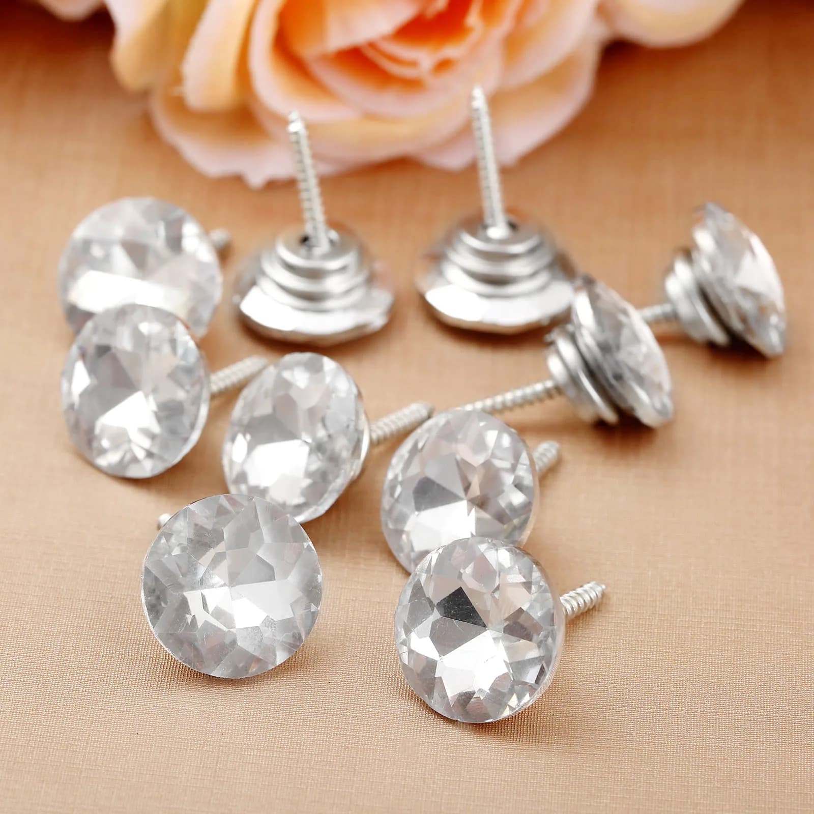 10 pz 20mm borchie modello lucido diamante chiodo cristallo veri bottoni tappezzeria puntine decorazione artigianale testiera parete divano mobili