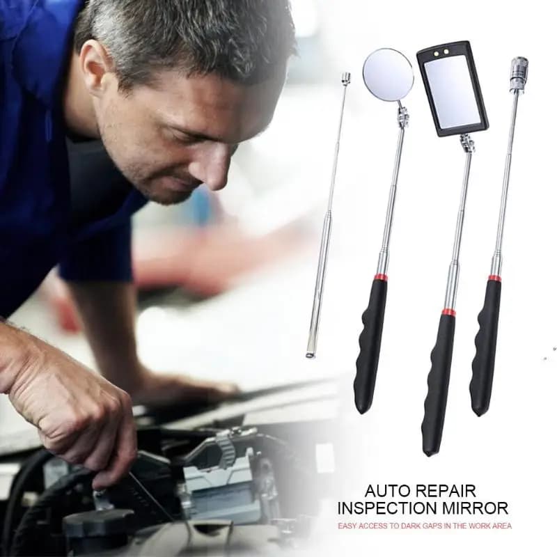 4 pz/lotto Magnete Attrattore Specchio di Ispezione Kit per Auto Strumenti di Riparazione Meccanica Rotante Regolabile Telescopico Auto Ispeziona Strumenti