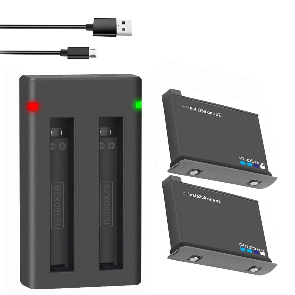 Nuovo Per Insta360 ONE X2 1800mAh Batteria + LED Doppio Caricatore 360 Panoramica Action Camera x2 Batterie Accessori
