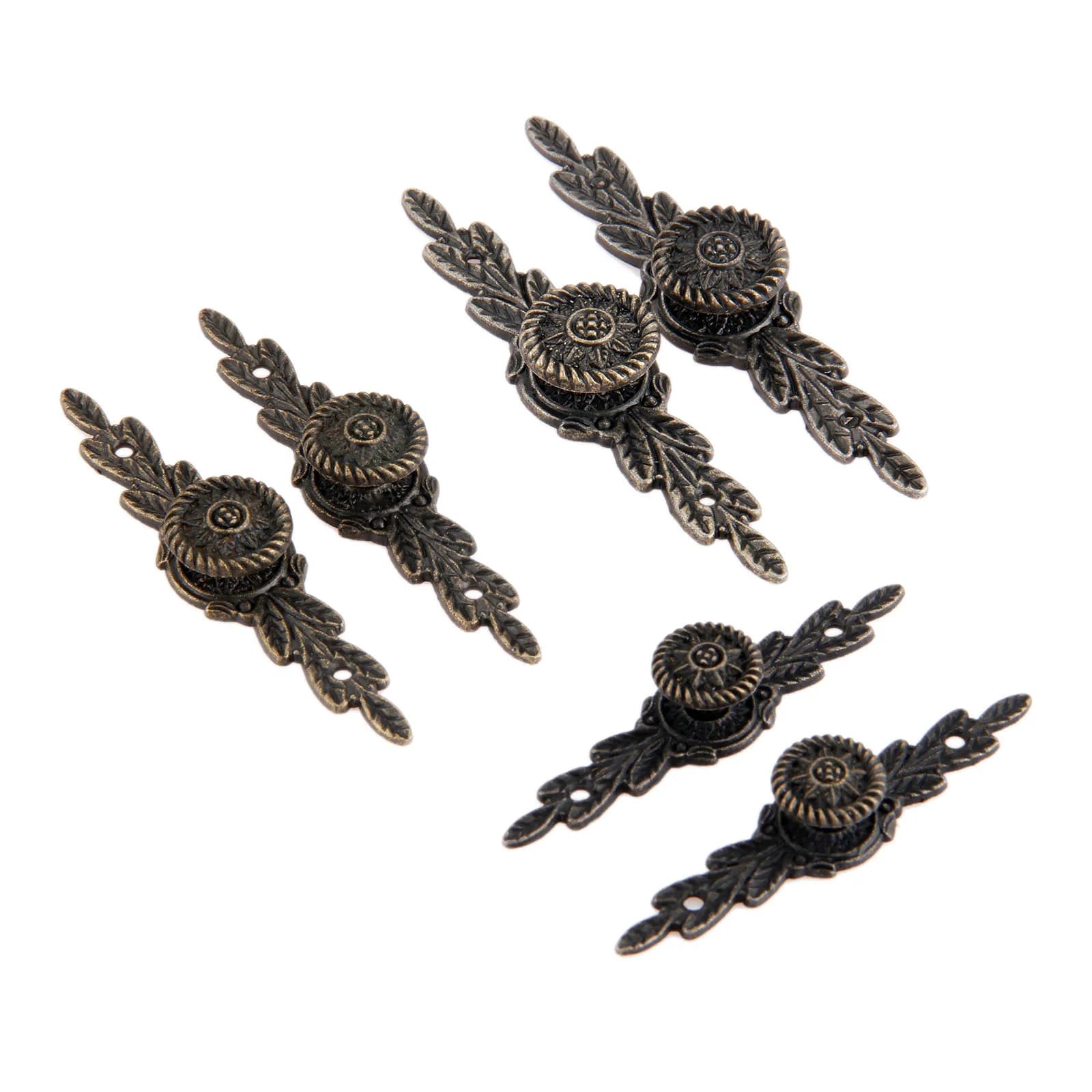 2Pcs Bronzo Antico Del Fiore Europeo Mobili Pomelli e Maniglie Da Cucina Porte Guardaroba Cassetto Tira Maniglia Scatola di Legno Manopola