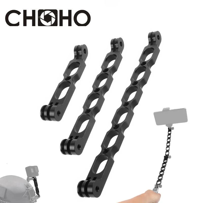 Per accessori Gopro CNC 3 vie montaggio in alluminio casco braccio asta di prolunga selfie stick per Go Pro 13 12 Insta360 DJI Camera
