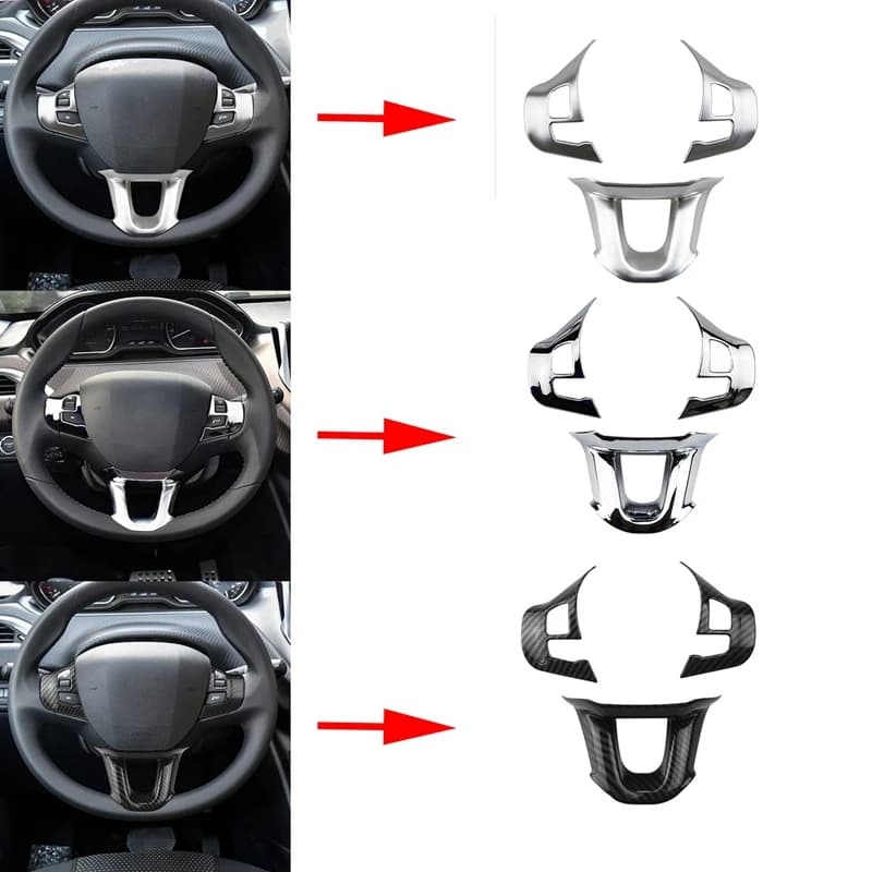 3 pcs/set car wheel decoration self-adhesive fit for Peugeot 2008 208 308 2014- 2018