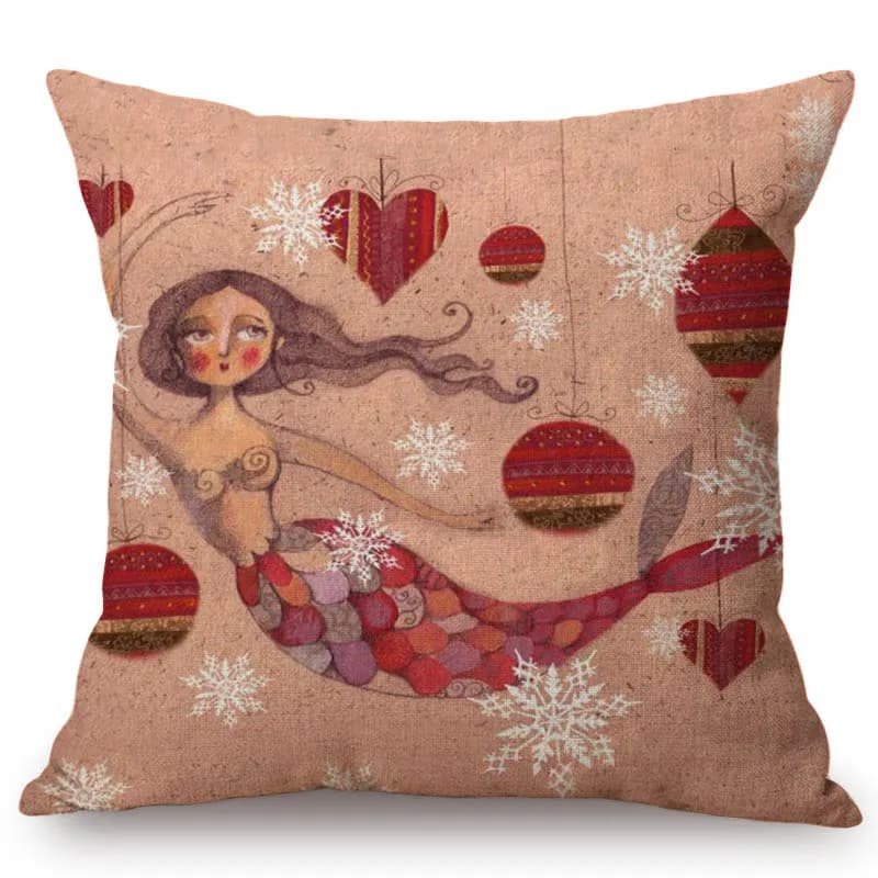 Lining pillow lining with pillowcase for cotton and linen sofa, abstract and elegant, for girl, cartoon, princess, queen, mermaid, beautiful dream art