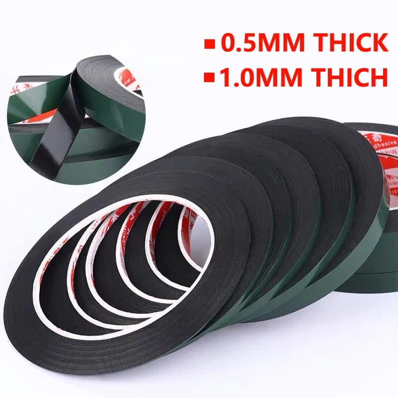 1 Roll 2mm/3mm/5mm/10mm Phone Screen Tape Repair Double Sided Cotton Foam Sticker Green film 0.5mm 1mm Thickness 10M