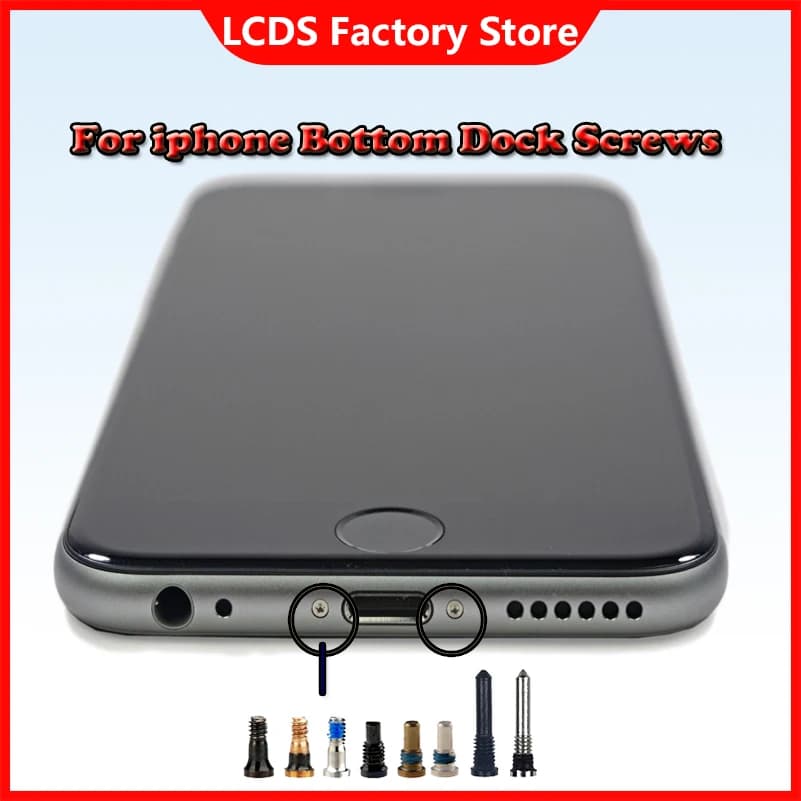 4 pz/lotto Vite Della Copertura Posteriore Per iPhone 5 5S 6 6S 7 8 Plus X Connettore Dock Inferiore Cinque Stelle Pentalobe Viti