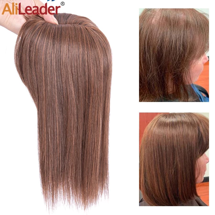 Clip sintetica sul pezzo di capelli con frangia 3Clip nelle estensioni dei capelli per le donne parrucchino falso dritto 1 pz