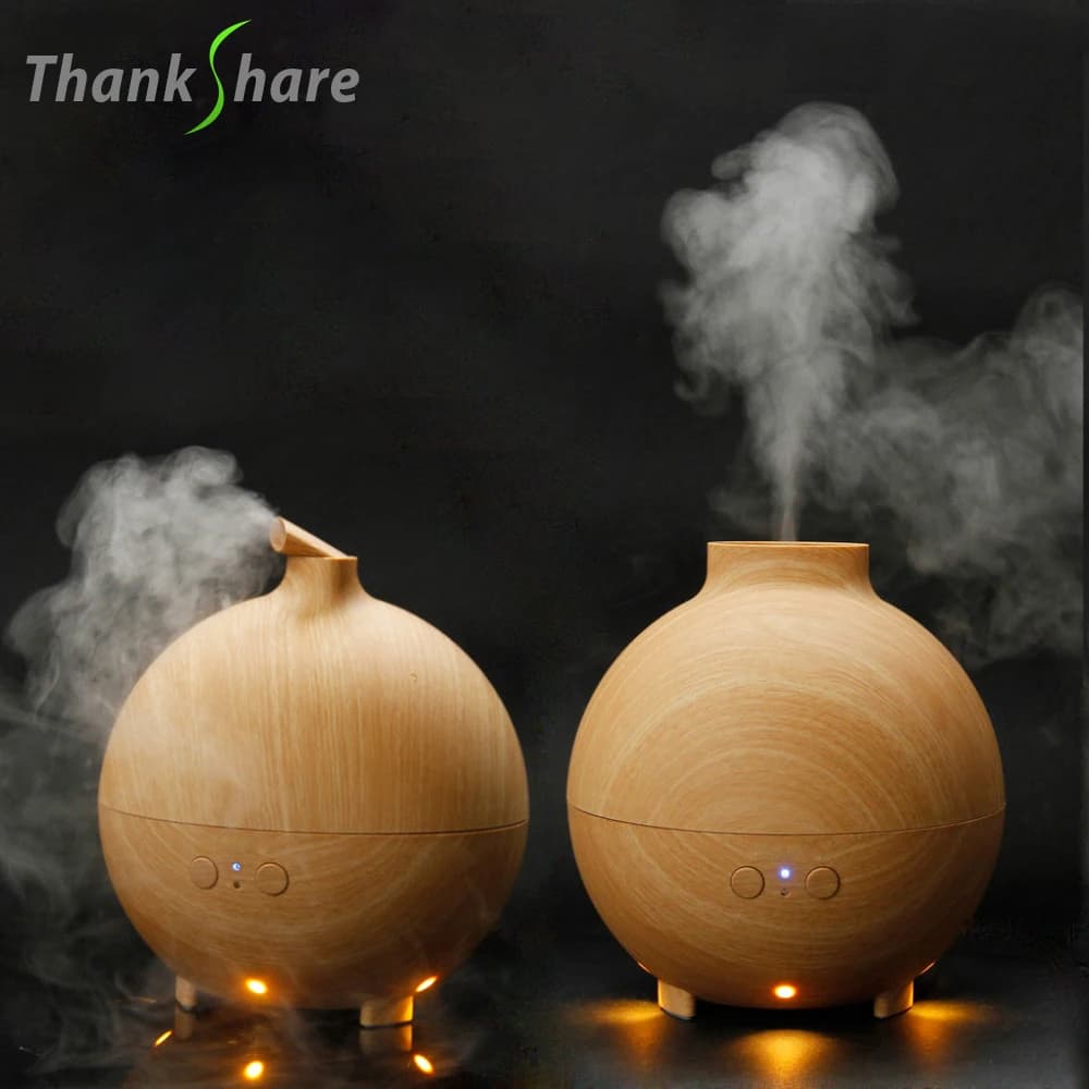 110 V-220 V Umidificatore Ad Ultrasuoni Diffusore di Olio Essenziale Vaporizzatore Grano di Legno Difusore 600 ml Aroma Mist Maker Per Ufficio Casa