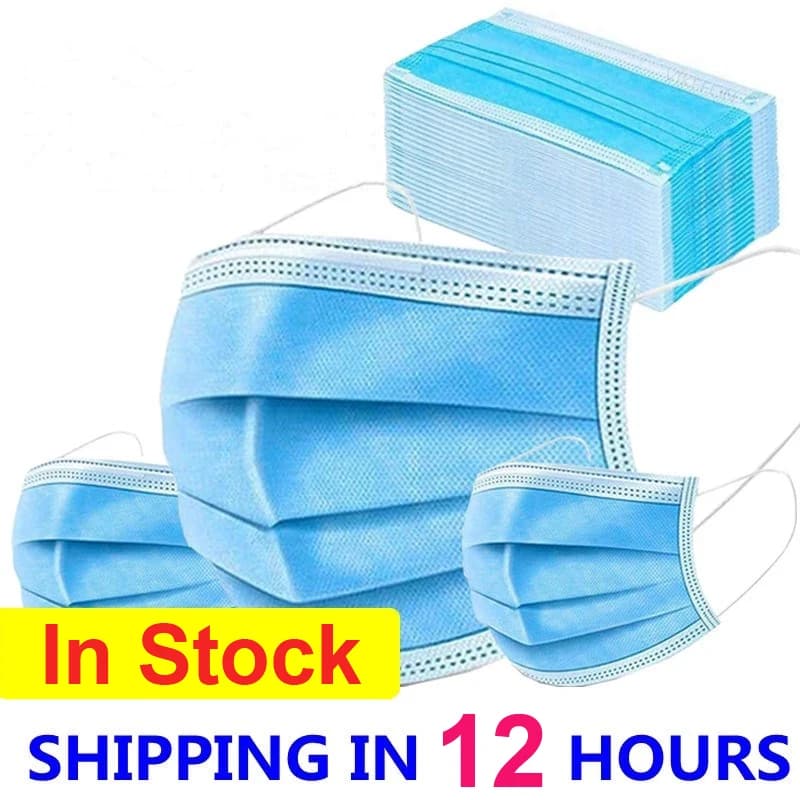Maschera monouso Non tessuta 3 strati filtro maschera bocca maschera maschera traspirante earloop maschere