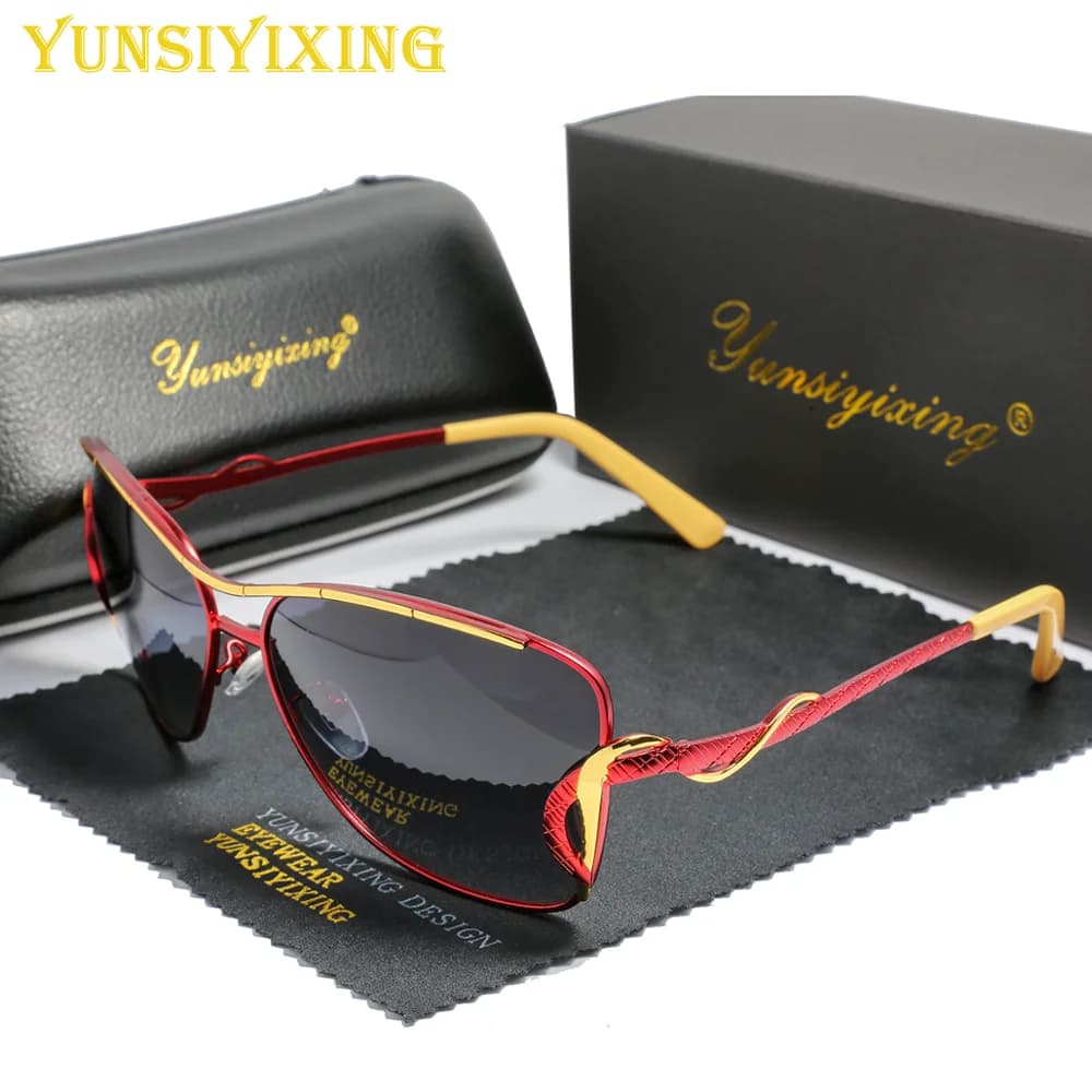 YSYX Women's Polarized Sunglasses Fashionable Sunglasses With Large Frame For Women New Vintage Women's Sunglasses With Butterfly E-914
