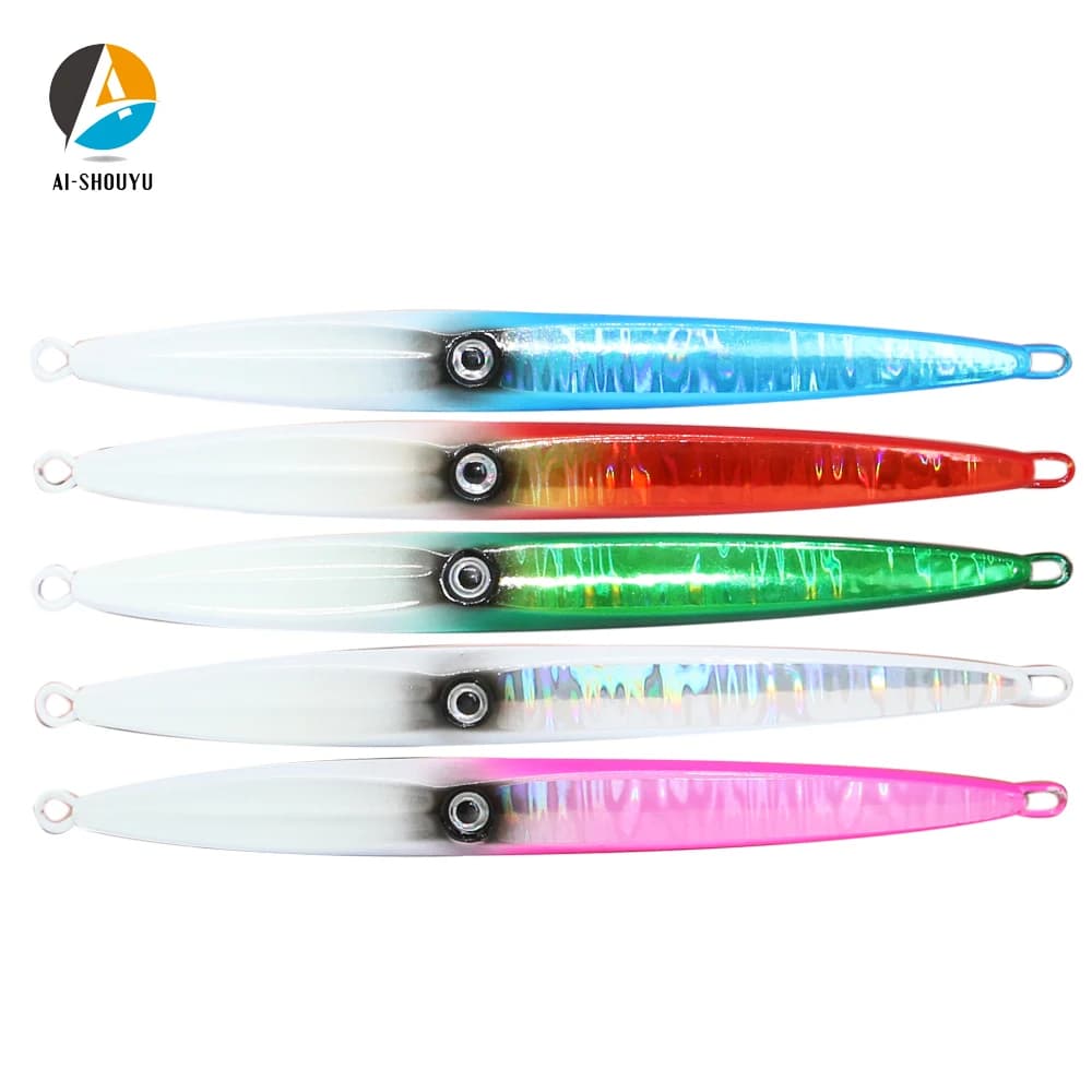 AI-SHOUYU NEW Model Slow Jigging Lure 40g 60g 80g 100g Lead Luminous Head Lure Hard Fishing Jigging Tackle Sea Lure