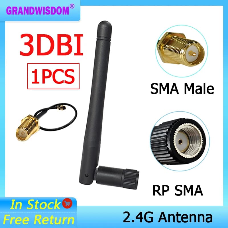 GWS 1 pz 2.4G piega antenna guadagno 3dbi sma femmina SMA maschio cavo di prolunga a treccia per wifi zigbee 2.4GHZ scheda netta