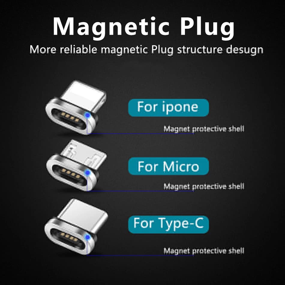 Cavo Magnetico Rotondo Tipo C Micro USB per Ricarica Rapida Telefono 2026 Nuovo Connettore Magnetico Micro USB Tipo-C