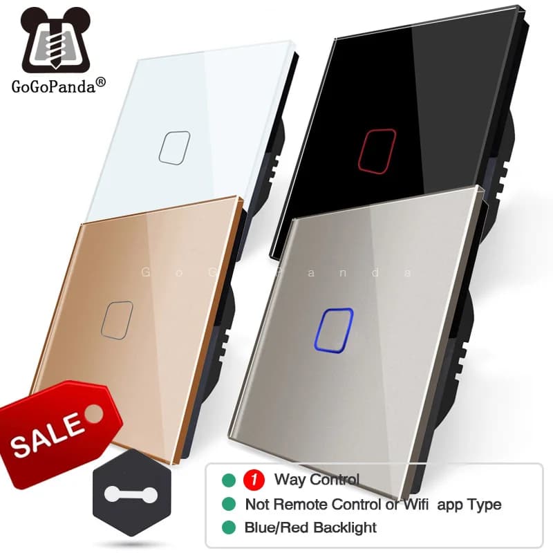Spedizione gratuita Standard ue 1 2 3 Gang 1 Way applique da parete Controler domotica Touch Switch non Wif pannello di vetro interruttore remoto