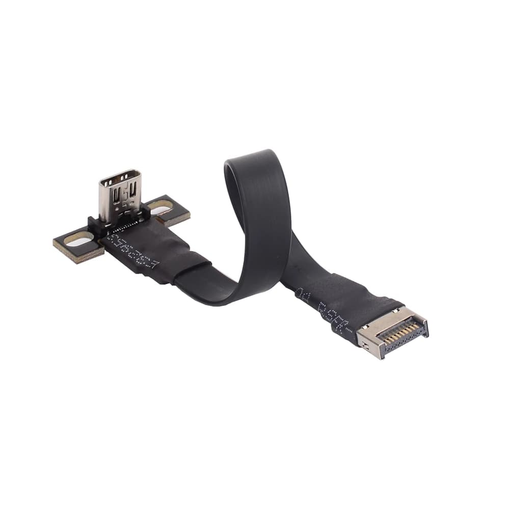 Cavo di prolunga piatto interno USB 3.1 20PIN da tipo E a tipo C Deflettore staffa PCI per chassis A4 ITX ATX - Da USB-C a USB-E
