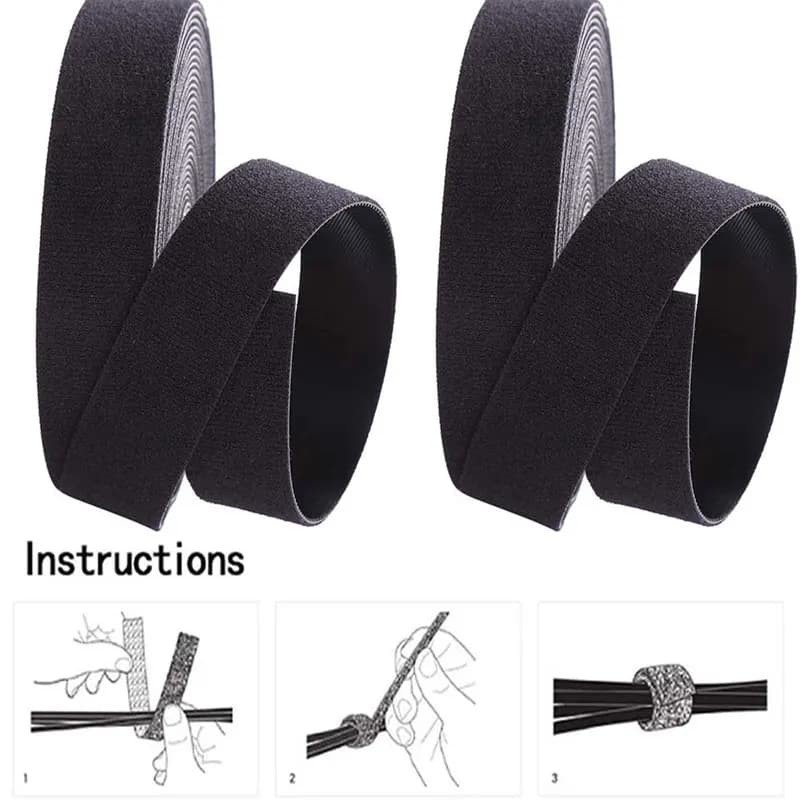 Fascette ferma-cavo riutilizzabili da 5 metri/rotolo 15/20mm gancio e anello doppio gancio laterale ganci per rotolo fili per cinturini cinghie per Organizer