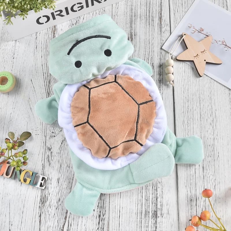 Verde felice tartaruga Halloween abbigliamento per cani da compagnia per cuccioli di piccola taglia cappuccio per gatti due gambe inverno caldo cagnolino vestito con cappuccio abbigliamento giacche