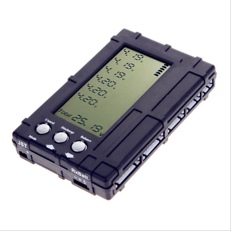 3 in 1 2-6S LiPo / LiFe bilanciamento della batteria Tester del misuratore di tensione Display LCD registro Record connettore JST per modello di droni RC FPV