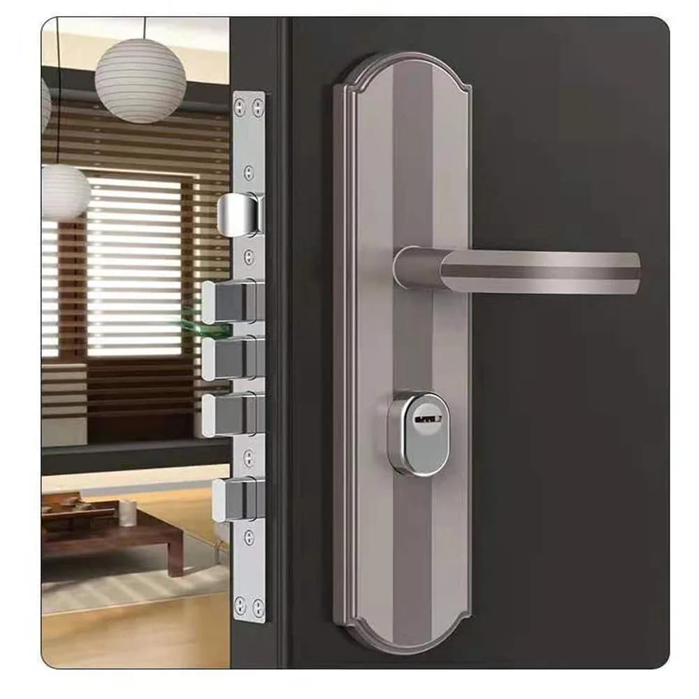 Serratura universale di sicurezza antifurto per interni, camera da letto, soggiorno, meccanica, vintage, con maniglia.