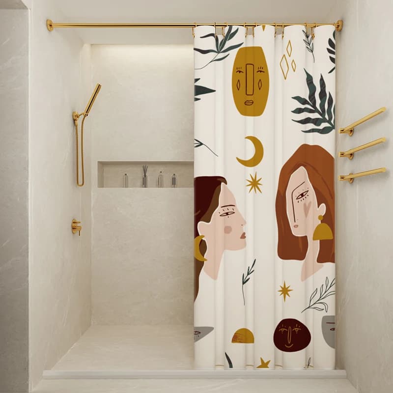 Non in/Modern Girl Tenda da doccia impermeabile per ragazze, divisorio, panno addensato, anti-muffa, accessori personalizzati per la decorazione della casa